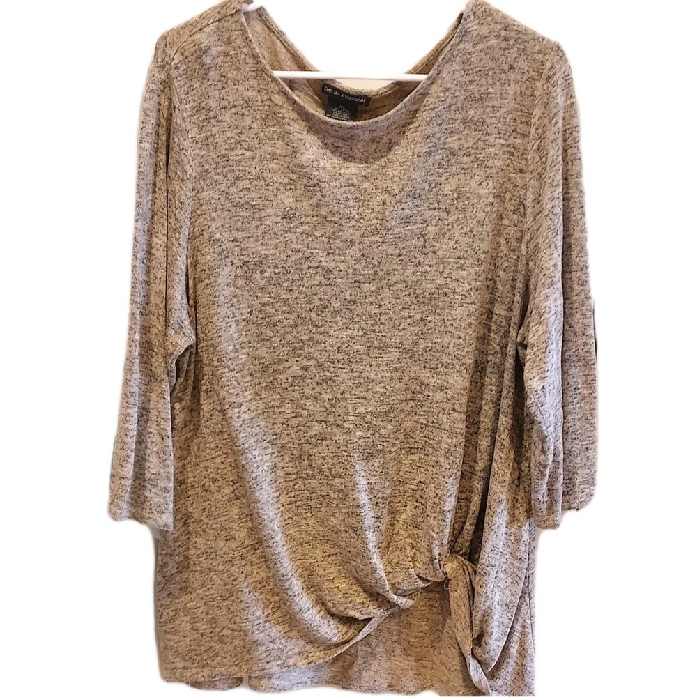 Chelsea & Theodore Twist Hem Top Brown Heather Womens Size  XXL‎